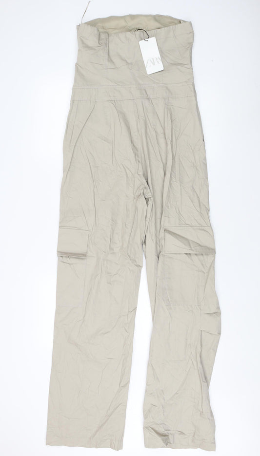 Zara Women's Beige Jumpsuit, M, Summer Strapless