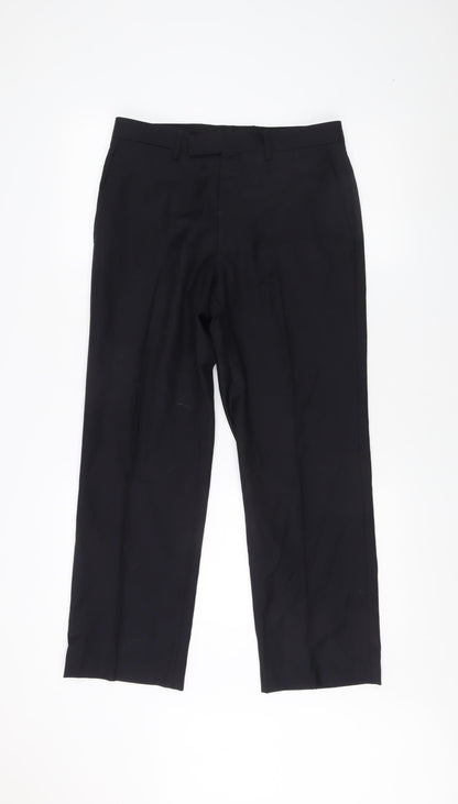 Impressions Men’s Black Wool Dress Trousers Size 30