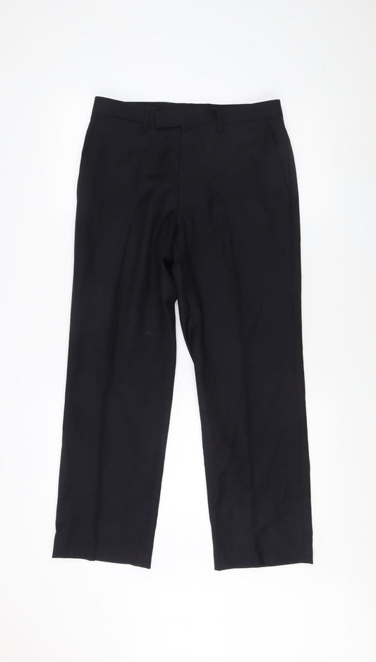 Impressions Men’s Black Wool Dress Trousers Size 30