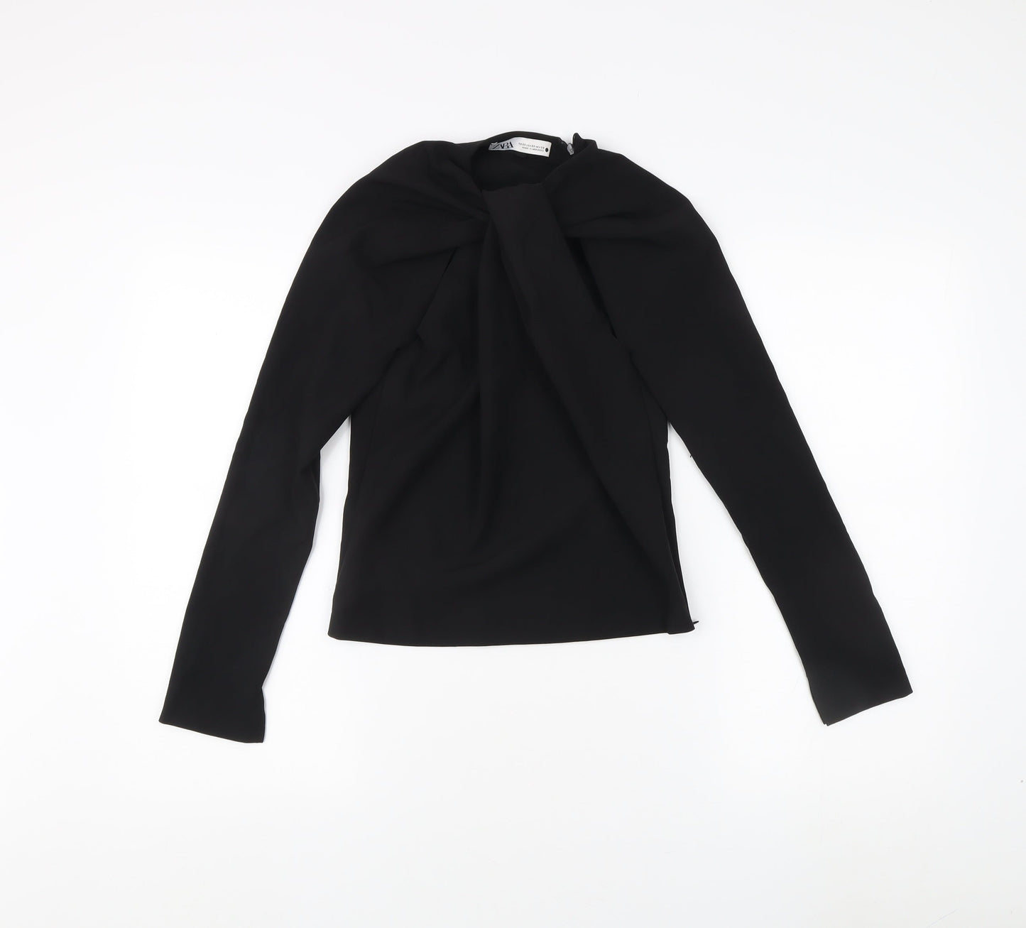 Womens UK Size XS Zara Black Basic Blouse