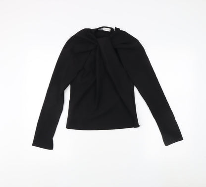 Womens UK Size XS Zara Black Basic Blouse
