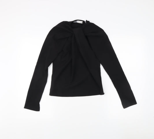 Womens UK Size XS Zara Black Basic Blouse