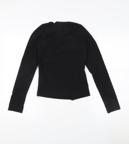 Womens UK Size XS Zara Black Basic Blouse