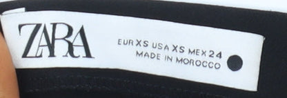 Womens UK Size XS Zara Black Basic Blouse