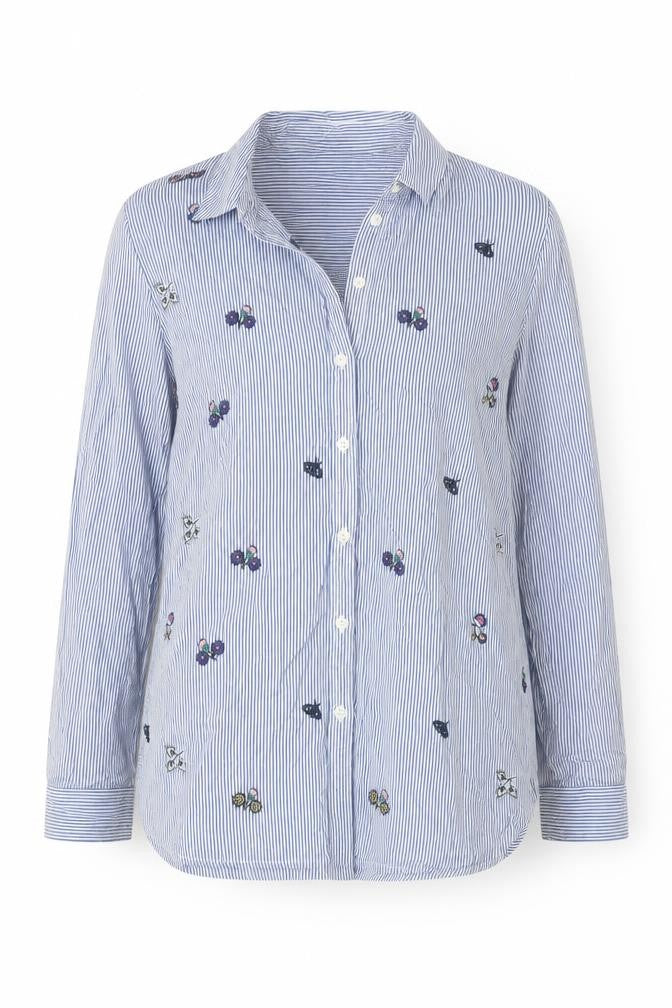 Womens UK Size 8 Marks and Spencer Blue Basic Button-Up