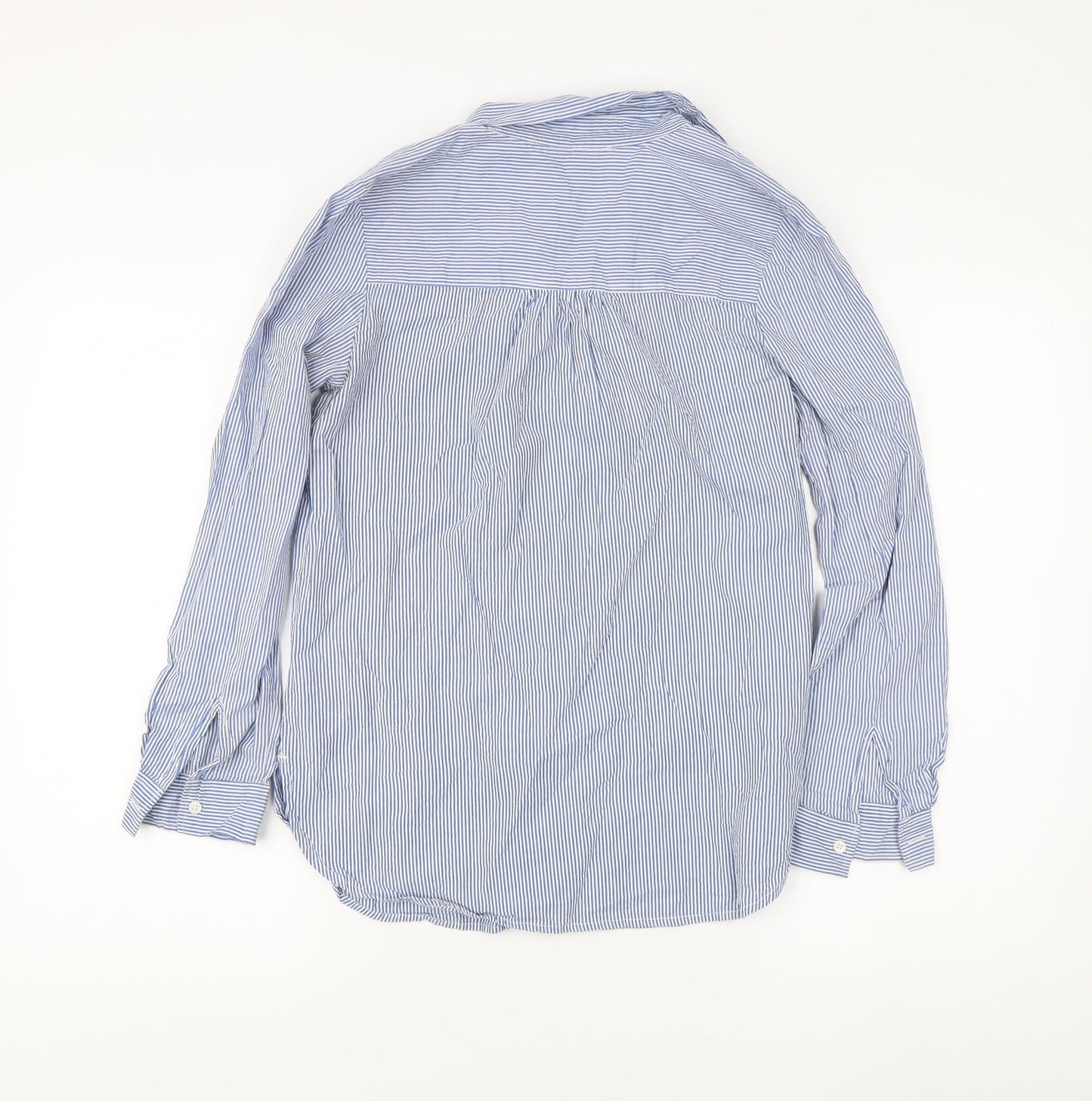 Womens UK Size 8 Marks and Spencer Blue Basic Button-Up