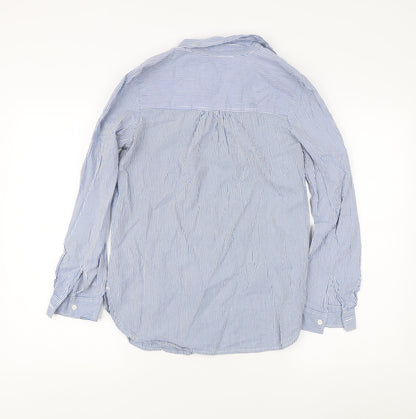 Womens UK Size 8 Marks and Spencer Blue Basic Button-Up