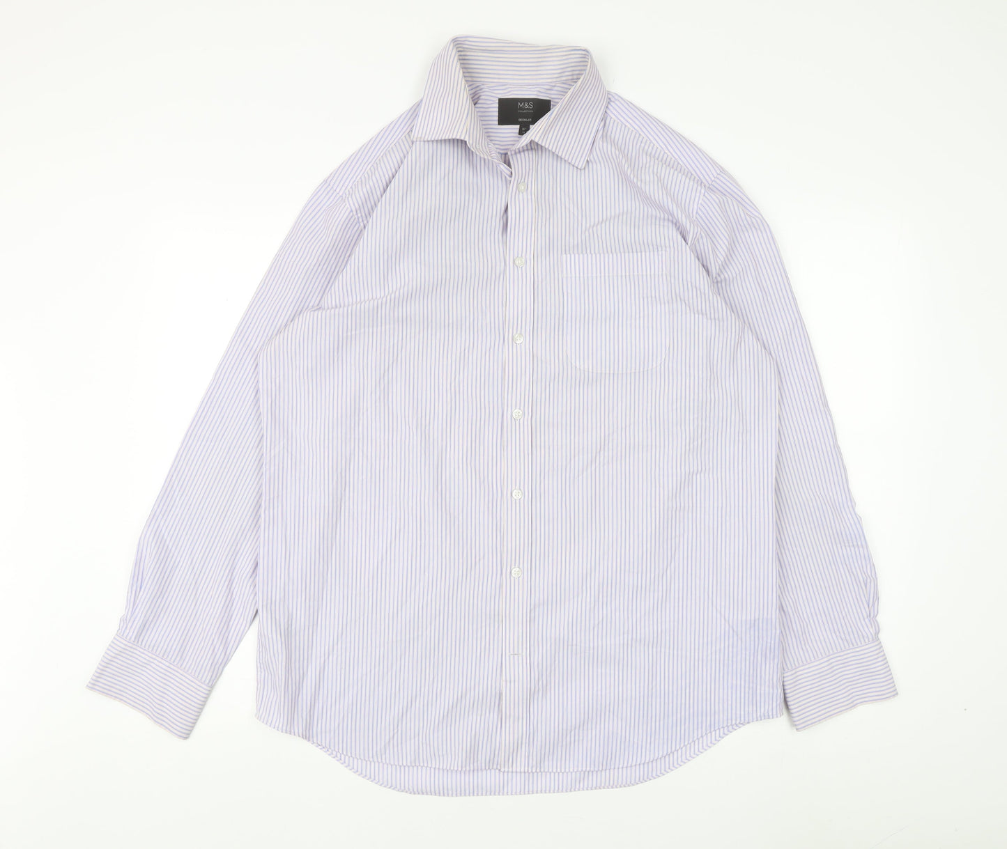 Mens UK Collar Size 16 Marks and Spencer Smart Multicoloured  Dress Shirt