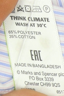 Mens UK Collar Size 16 Marks and Spencer Smart Multicoloured  Dress Shirt