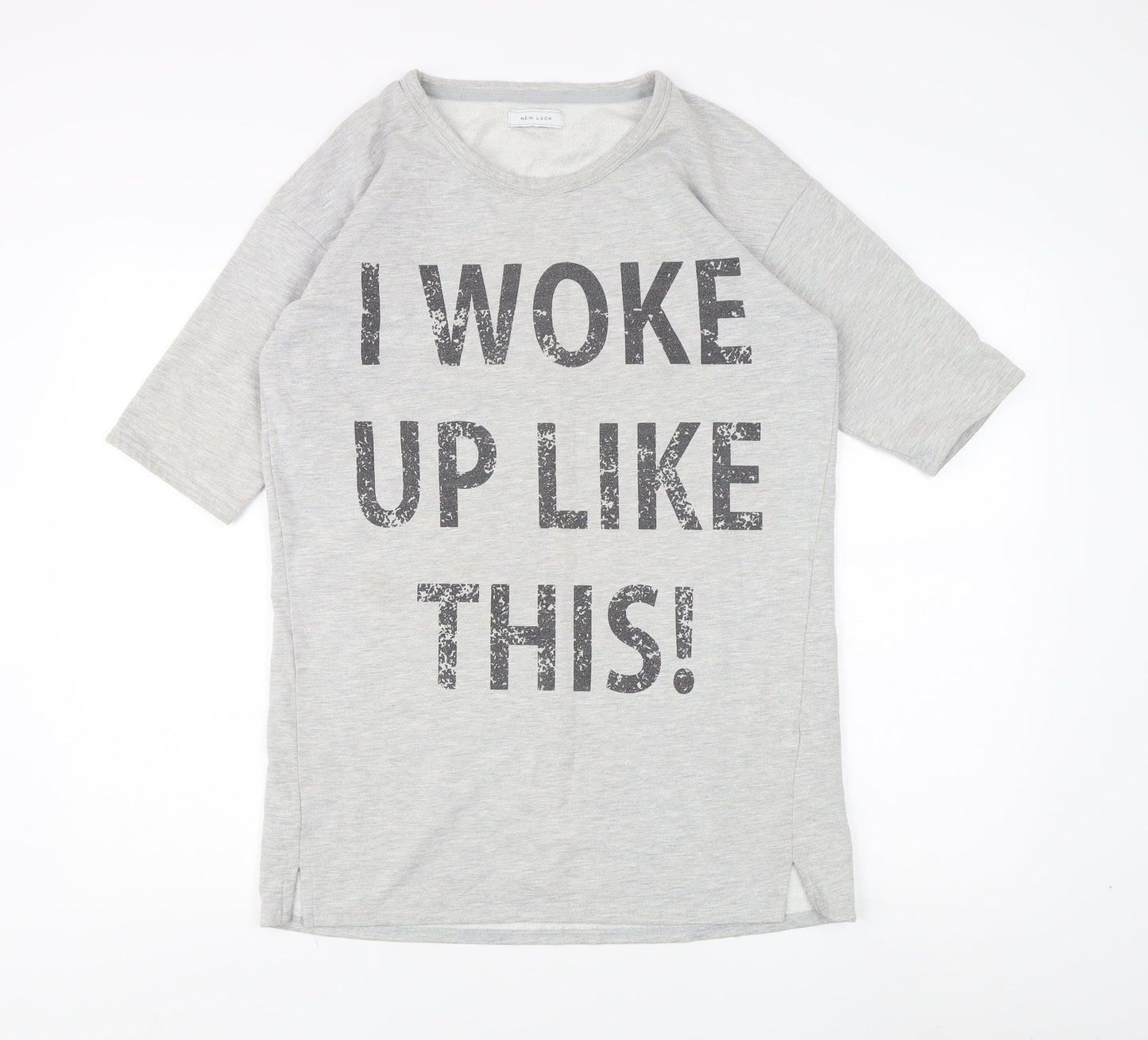 Womens UK Size 12 New Look Grey Basic T-Shirt