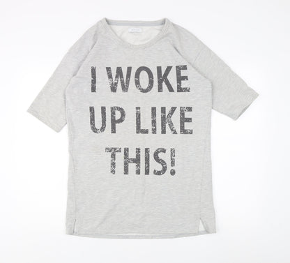 Womens UK Size 12 New Look Grey Basic T-Shirt