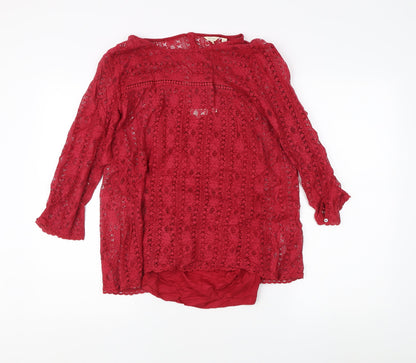 Womens UK Size 12 Fat Face Red Basic Blouse