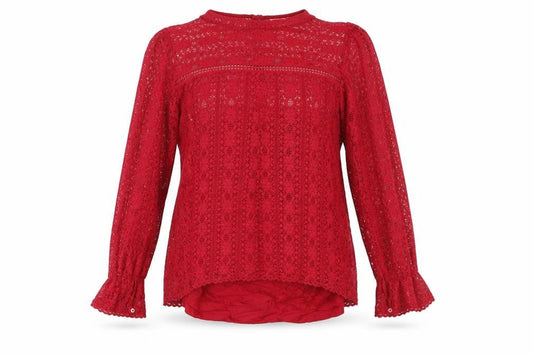 Womens UK Size 12 Fat Face Red Basic Blouse
