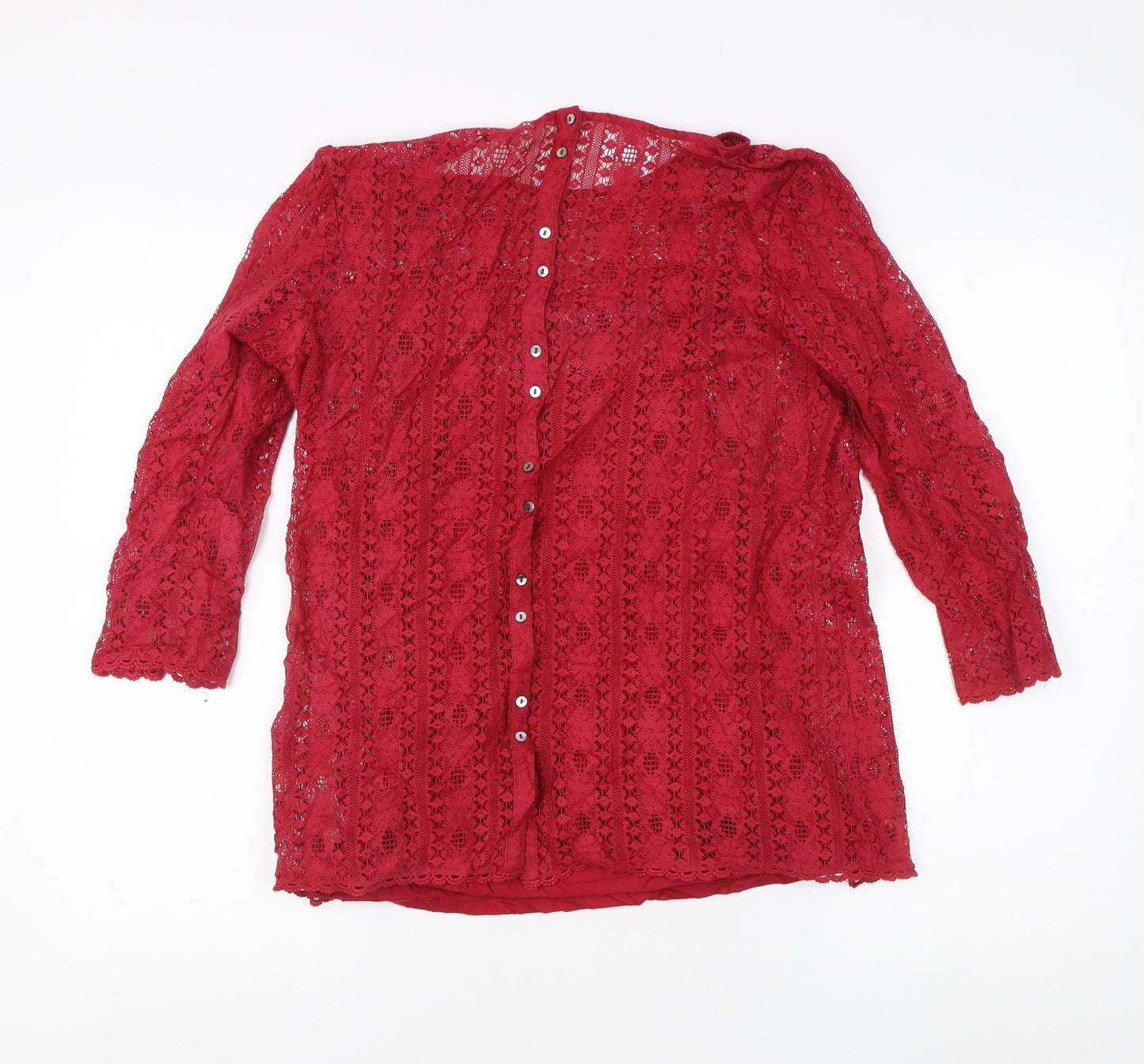 Womens UK Size 12 Fat Face Red Basic Blouse