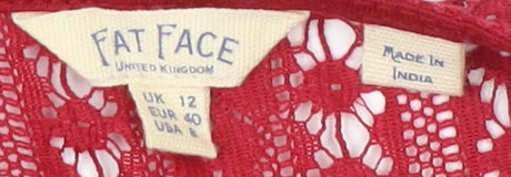Womens UK Size 12 Fat Face Red Basic Blouse