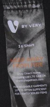 Womens UK Size 16 Very   Black Trousers