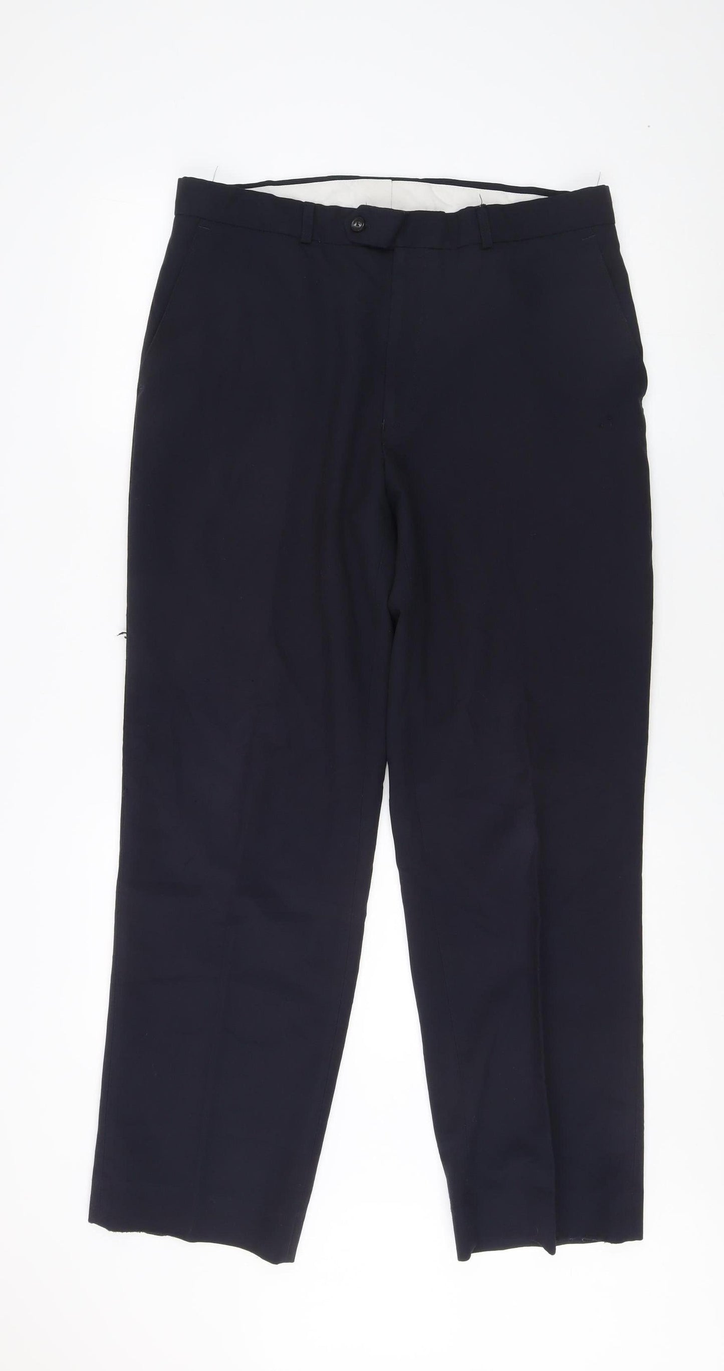 St. Bernard Men's Blue Trousers, Size L, 36 in Waist
