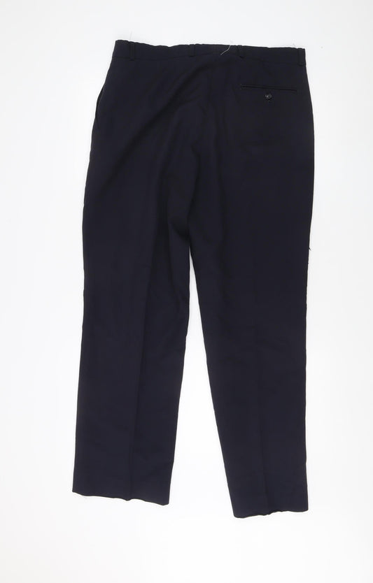 St. Bernard Men's Blue Trousers, Size L, 36 in Waist