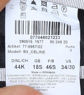 Brax Men's Black Straight Trousers Size 18