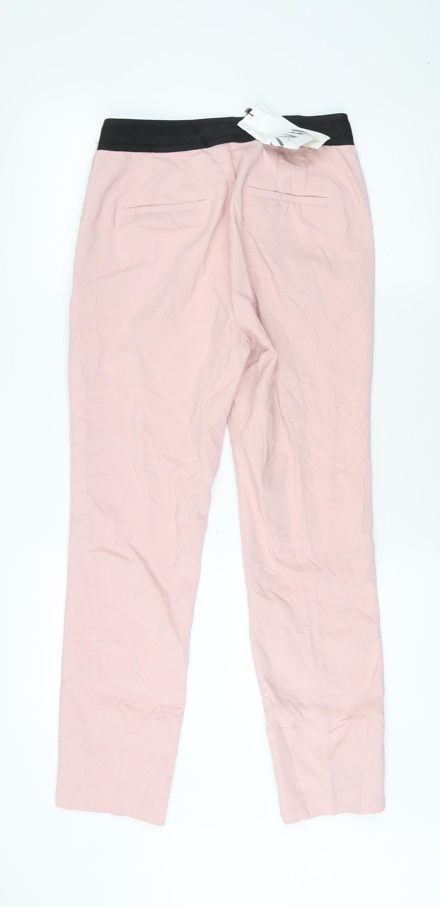 ZARA Women's Pink Trousers M Flat Front New