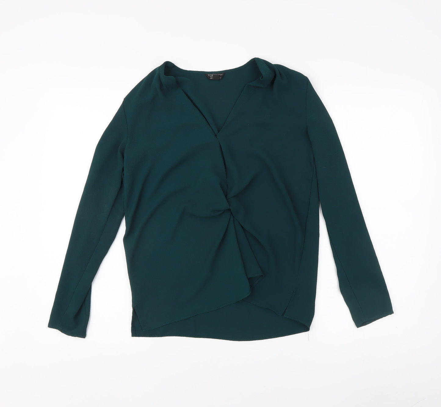 Womens UK Size 10 Topshop Green Basic Blouse