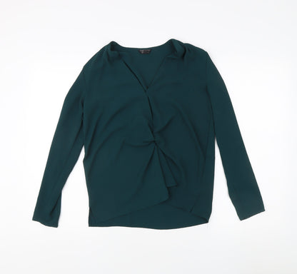 Womens UK Size 10 Topshop Green Basic Blouse