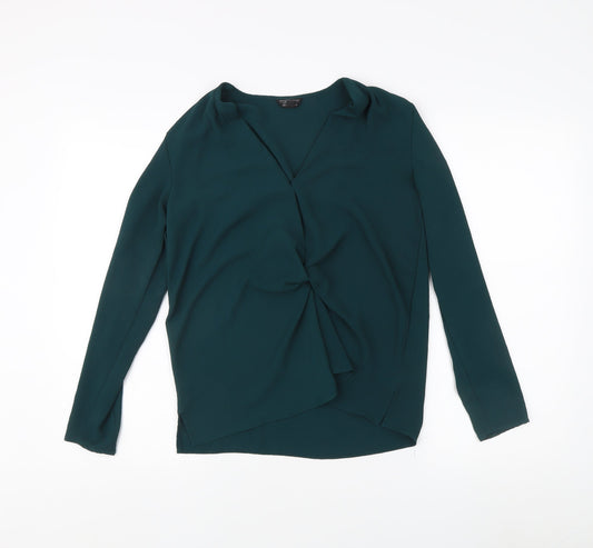 Womens UK Size 10 Topshop Green Basic Blouse