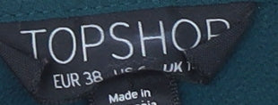 Womens UK Size 10 Topshop Green Basic Blouse