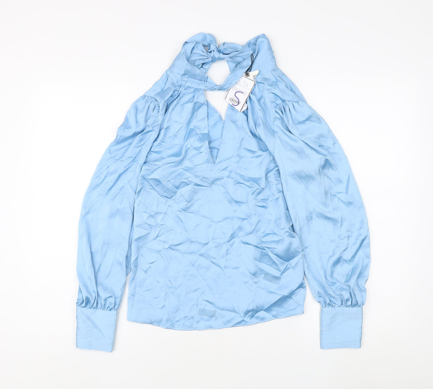 Zara Women's Blue XS Blouse, Long Sleeve, Button Accents