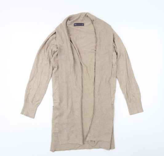 Womens UK Size XS Marks and Spencer Beige Cardigan Jumper
