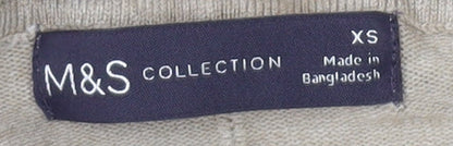 Womens UK Size XS Marks and Spencer Beige Cardigan Jumper
