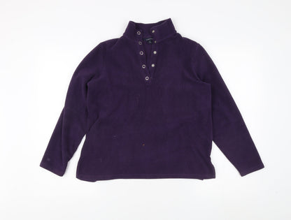 Womens UK Size XS Lands' End Purple Henley Sweatshirt