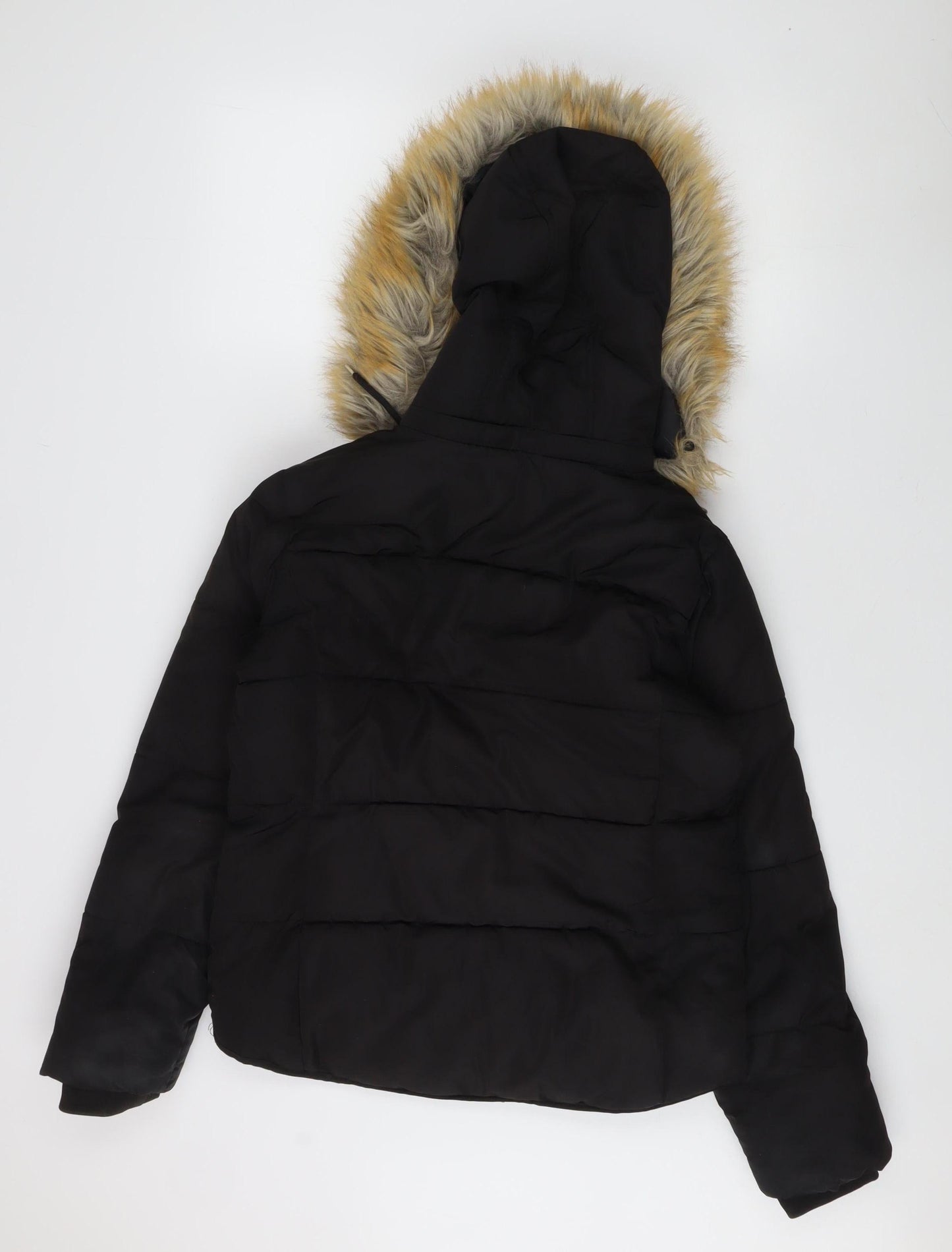 Womens UK Size 8 Topshop Black Puffer Jacket