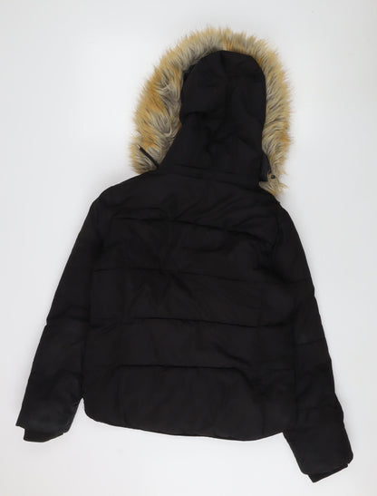 Womens UK Size 8 Topshop Black Puffer Jacket