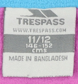 Trespass Girls Purple Fleece 1/2 Zip Sweatshirt Size 146