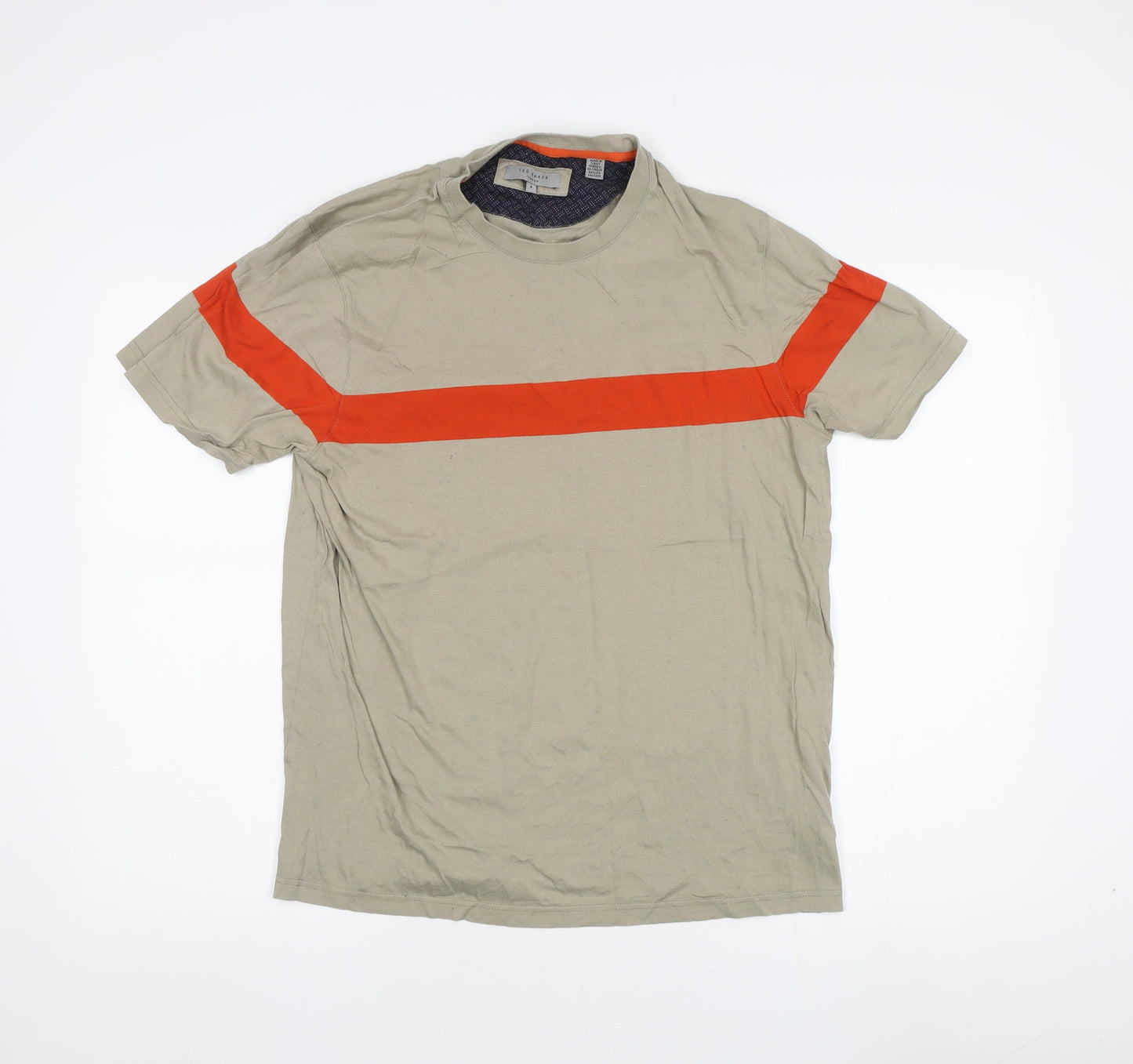 Womens UK Size L Ted Baker Beige Basic T-Shirt