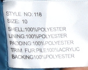 Womens UK Size 10 David Barry Blue Quilted Coat