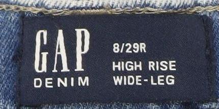 Gap Men's Blue Wide-Leg High-Rise Jeans Size 8