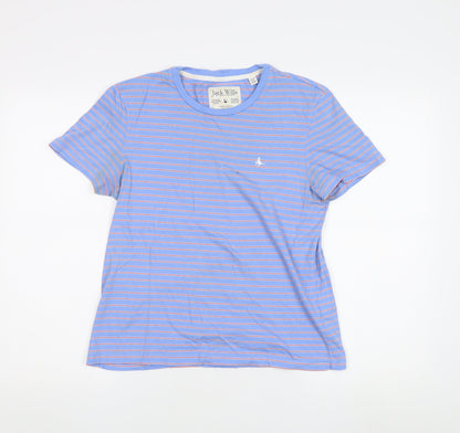 Jack Wills Women's Blue Striped Jersey T-Shirt Size 10
