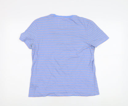 Jack Wills Women's Blue Striped Jersey T-Shirt Size 10
