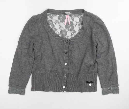 Womens UK Size M Lipsy Grey Cardigan Jumper