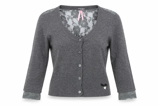 Womens UK Size M Lipsy Grey Cardigan Jumper