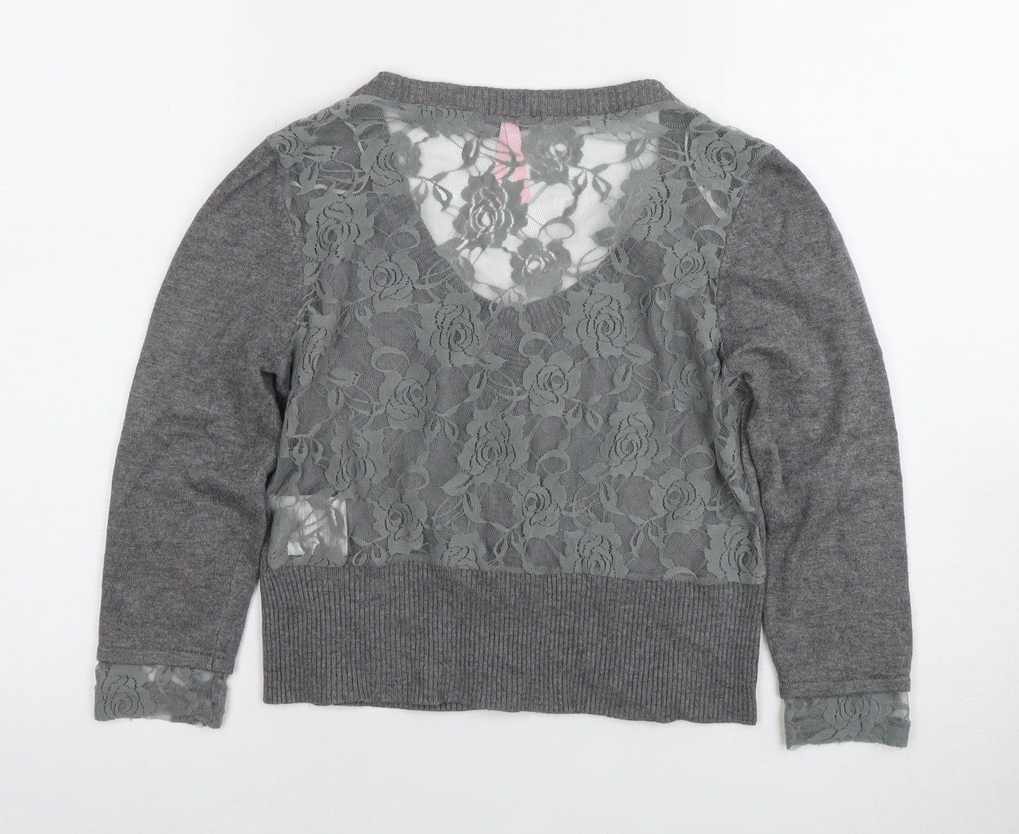 Womens UK Size M Lipsy Grey Cardigan Jumper