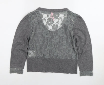 Womens UK Size M Lipsy Grey Cardigan Jumper