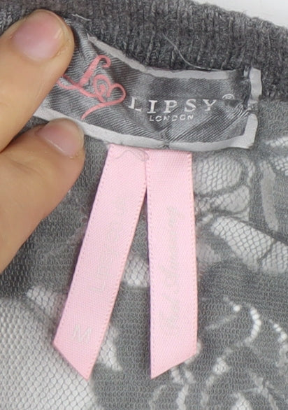 Womens UK Size M Lipsy Grey Cardigan Jumper