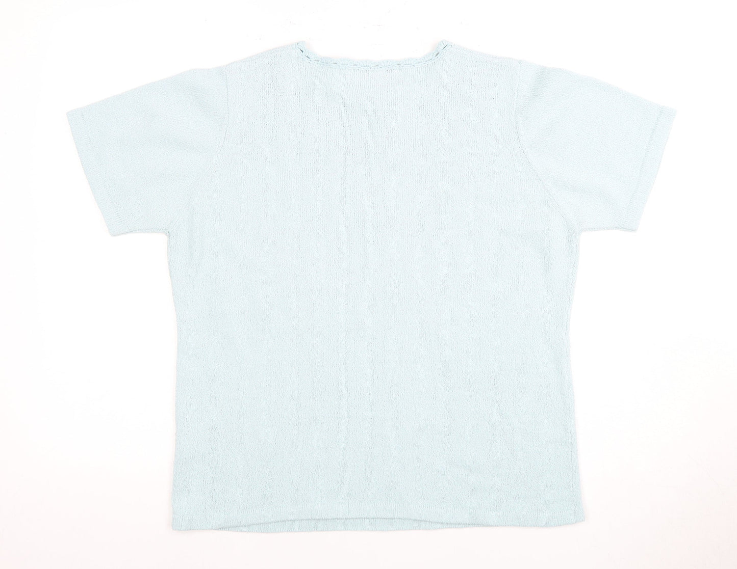 Honor Millburn Women's Blue Henley Top, Size 14, Elegant Knit