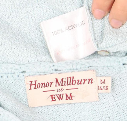 Honor Millburn Women's Blue Henley Top, Size 14, Elegant Knit