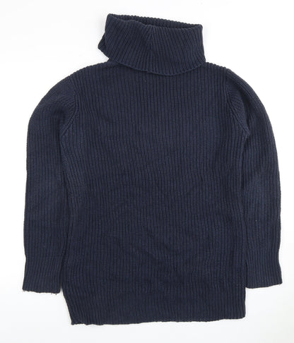 Abercrombie & Fitch Women's Blue Roll Neck Jumper M