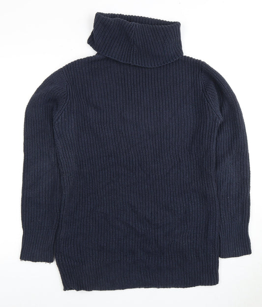 Abercrombie & Fitch Women's Blue Roll Neck Jumper M