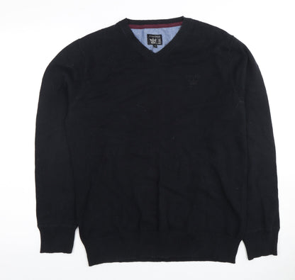Firetrap Men's Black V-Neck Pullover Jumper M